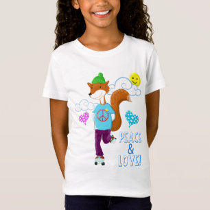 Peace, Love, And A Rollerskating Fox T-Shirt