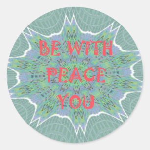 Peace, Love, and African Print Classic Round Sticker