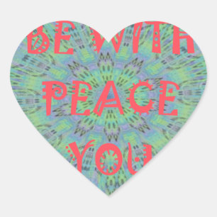 Peace, Love, and African Print Heart Sticker