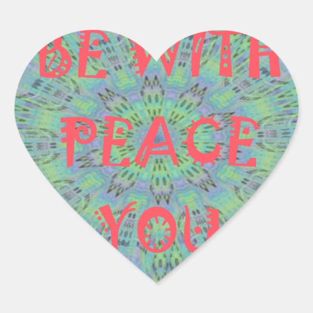 Peace, Love, and African Print Heart Sticker (Front)