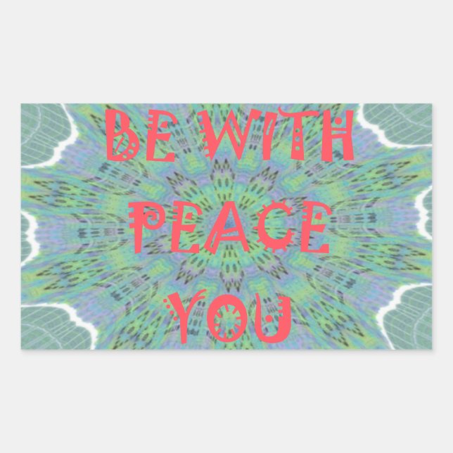 Peace, Love, and African Print: Peace Be With You Rectangular Sticker (Front)