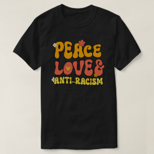 Peace Love and Anti-Racism Square Sticker T-Shirt
