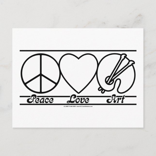 Peace Love and Art Postcard (Front)
