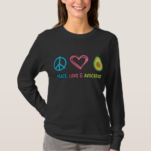 Peace Love and Avocados Funny Fruit T-Shirt