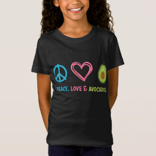 Peace Love and Avocados Funny Fruit T-Shirt