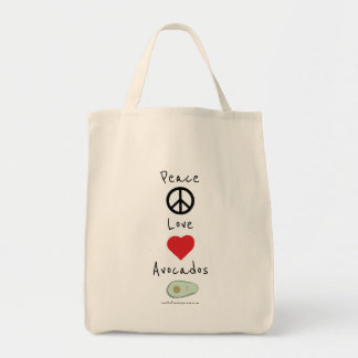 Peace, Love, and Avocados Grocery Tote