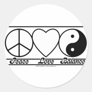 Peace Love and Balance Classic Round Sticker