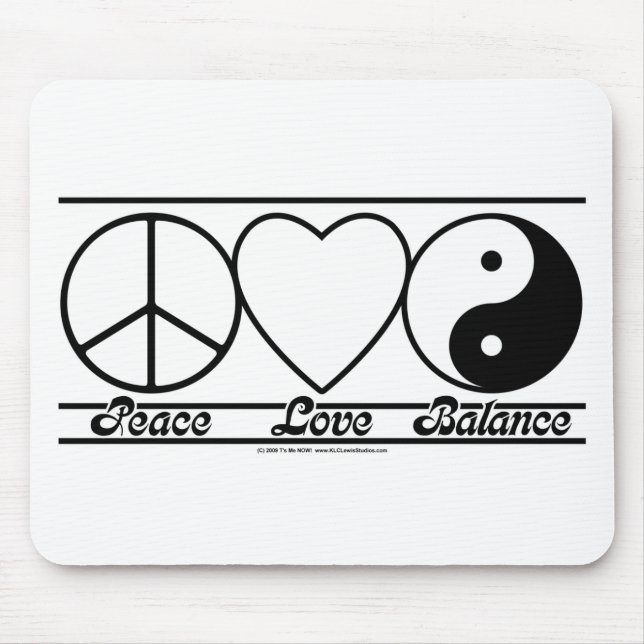 Peace Love and Balance Mouse Mat (Front)