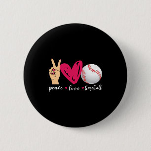 Peace Love And Baseball Funny Baseball Team Lovers 6 Cm Round Badge