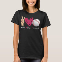 Peace Love and Baseball Funny Baseball Team Lovers
