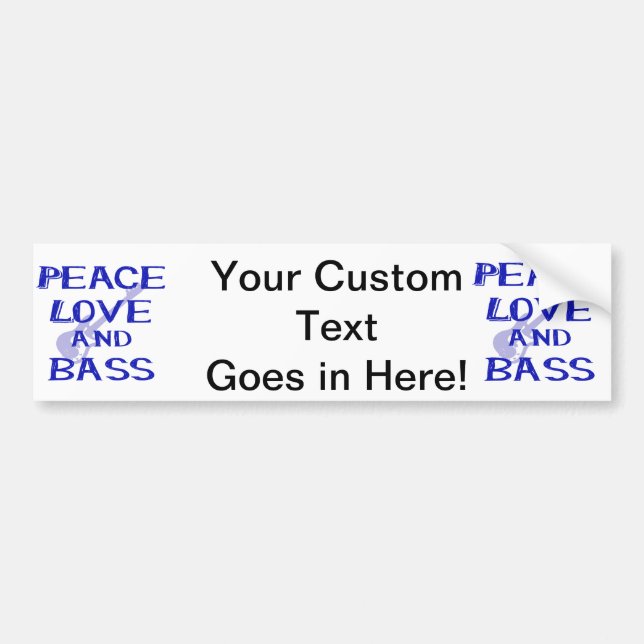 peace love and bass bernice blue w guitar bumper sticker (Front)