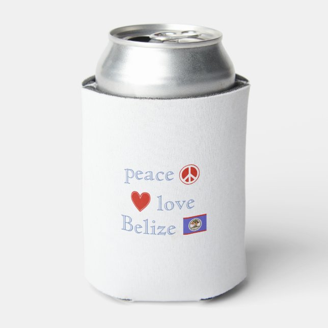Peace Love and Belise Can Cooler (Can Front)