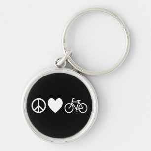 Peace Love and Bicycles Key Ring