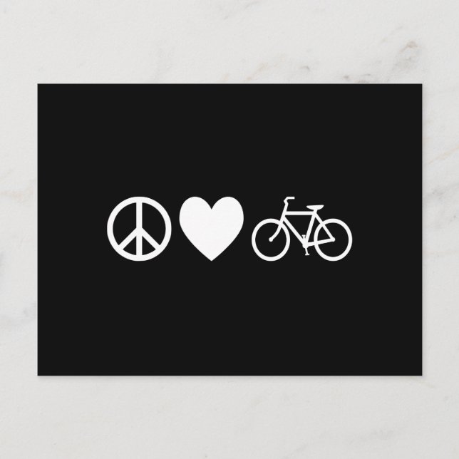 Peace Love and Bicycles Postcard (Front)