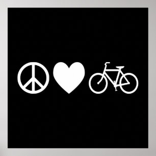 Peace Love and Bicycles Poster