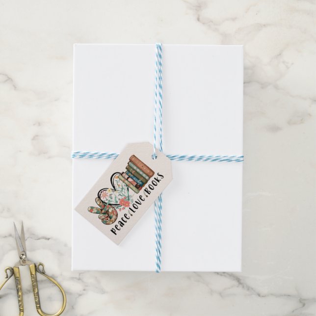 Peace, Love, and Books Gift Tags (With Twine)