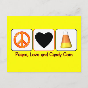 Peace, Love and Candy Corn Postcard