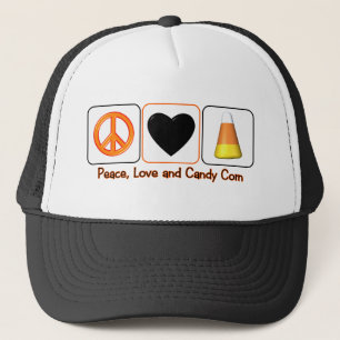 Peace, Love and Candy Corn Trucker Hat