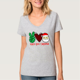 Peace, Love, and Christmas Santa  T-Shirt