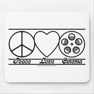 Peace Love and Cinema Mouse Mat