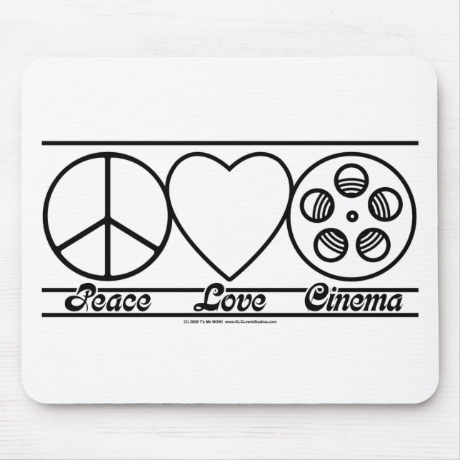 Peace Love and Cinema Mouse Mat (Front)