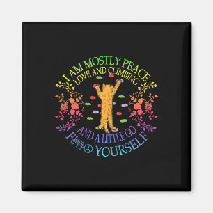 Peace Love And Climbing Funny Bouldering Cat Lover Magnet