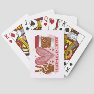 Peace, Love, and Coffee Playing Cards