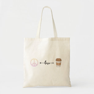 Peace, Love and Coffee Tote Bag