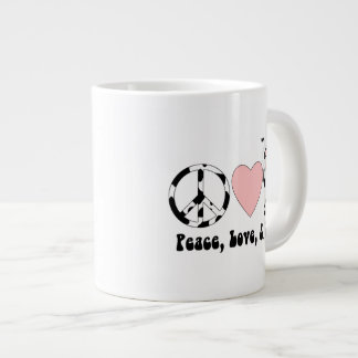 Peace Love and Cows Tees and Gifts Large Coffee Mug