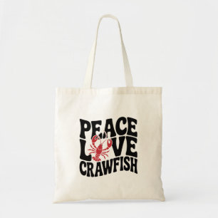 Peace Love and Crawfish Cajun Name Tote Bag