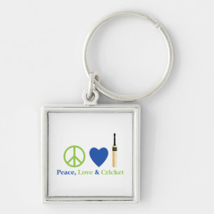Peace Love and Cricket Tees and Gifts Key Ring