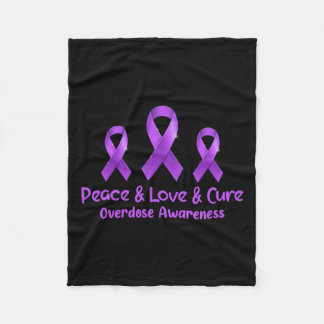 Peace Love And Cure Opioid Overdose Awareness 1  Fleece Blanket