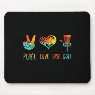 Peace Love And Disc Golf Tie Dye Mouse Mat