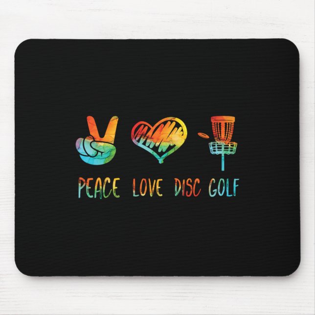 Peace Love And Disc Golf Tie Dye  Mouse Mat (Front)