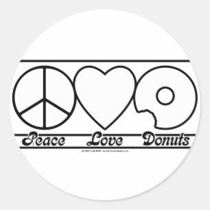 Peace Love and Doughnuts Classic Round Sticker