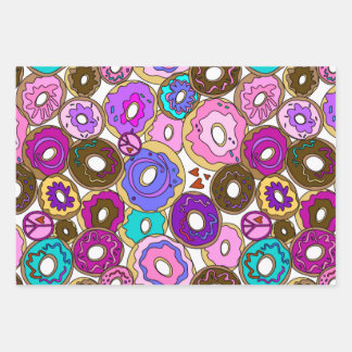 Peace Love and Doughnuts Wrapping Paper Sheet