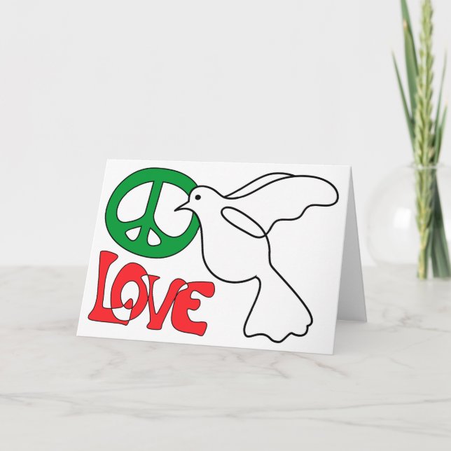 Peace, Love and Dove Blank Card (Front)