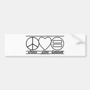 Peace Love and Equality Bumper Sticker