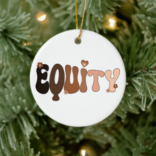 Peace Love and Equity Ceramic Tree Decoration