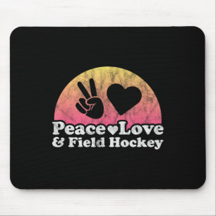 Peace Love And Field Hockey Mouse Mat