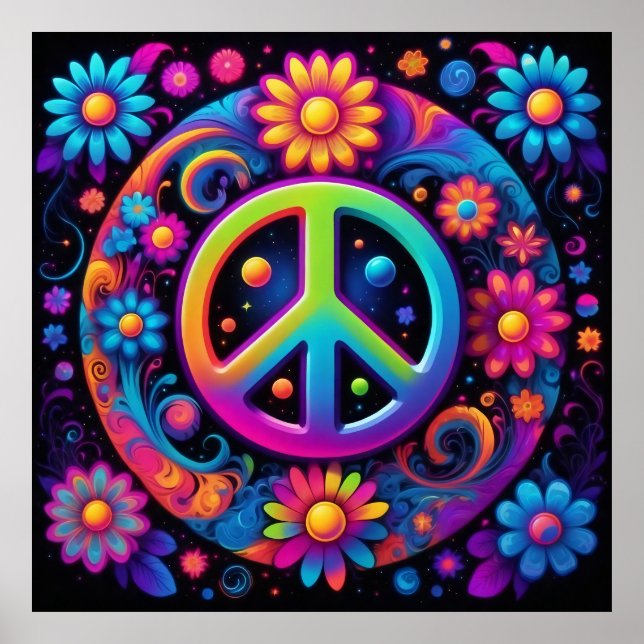 Peace, Love, and Flowers Poster (Front)
