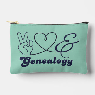 Peace Love and Genealogy Accessory Pouch