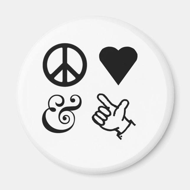 Peace Love And Get Your Guns Up Magnet (Front)