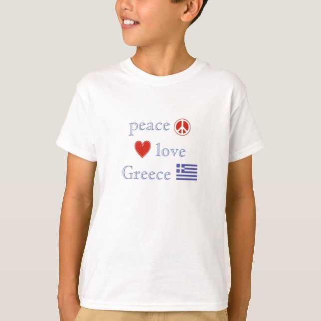 Peace Love and Greece Children’s T-Shirt (Front)