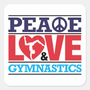 Peace, Love and Gymnastics Sticker