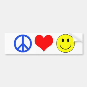 Peace, Love and Happiness bumper sticker