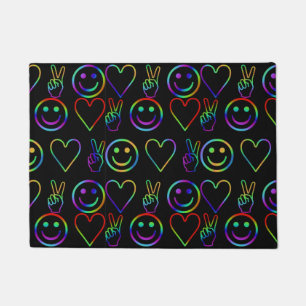 PEACE , LOVE  AND HAPPINESS DOORMAT
