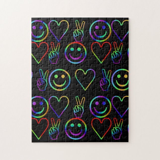 PEACE , LOVE  AND HAPPINESS JIGSAW PUZZLE (Vertical)