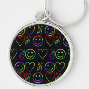 PEACE , LOVE AND HAPPINESS KEY RING