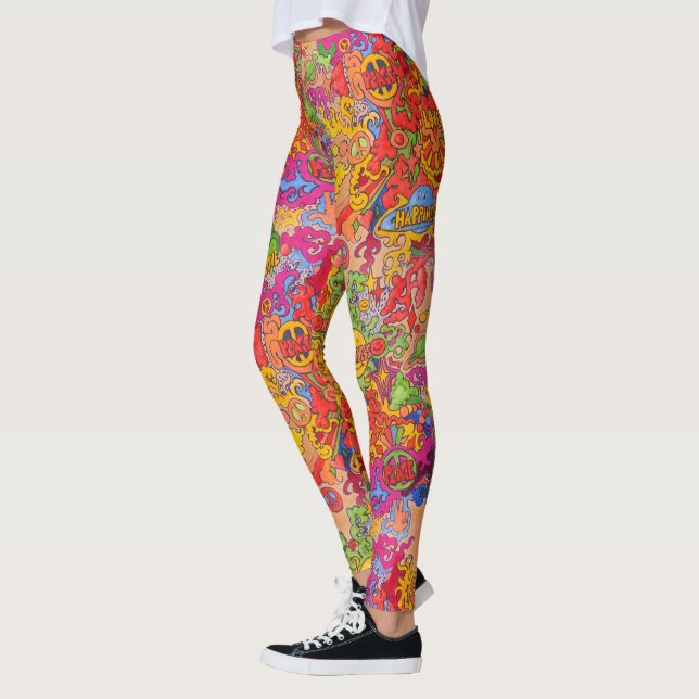 Peace, love and Happiness Leggings (Left)